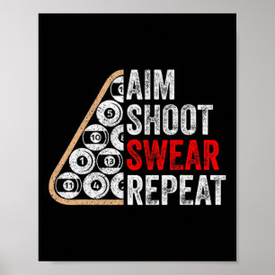 Poster Jeu de tir de but Répéter Funny Billiards Pool Pla