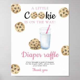 Poster Jeu de tirage au sort de couche pour baby shower a