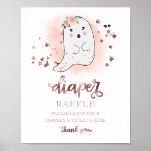 Poster Jeu de tirage au sort de couche signe rose or pour