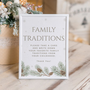 Poster Jeu de traditions familiales pour Baby Shower d'hi