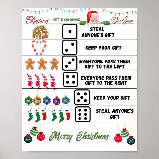 Poster Jeu d'échange de cadeaux de Noël (Devant)