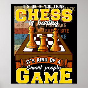 Poster jeu d'échecs gens intelligents drôle joueur d'éche