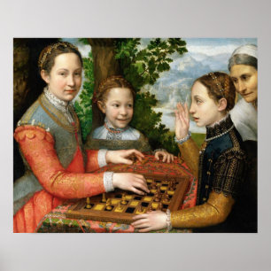 Poster Jeu d'échecs par Sofonisba Anguissola - Vers 1555