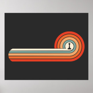 Poster Jeu d'échecs Vintage unique King Sunset