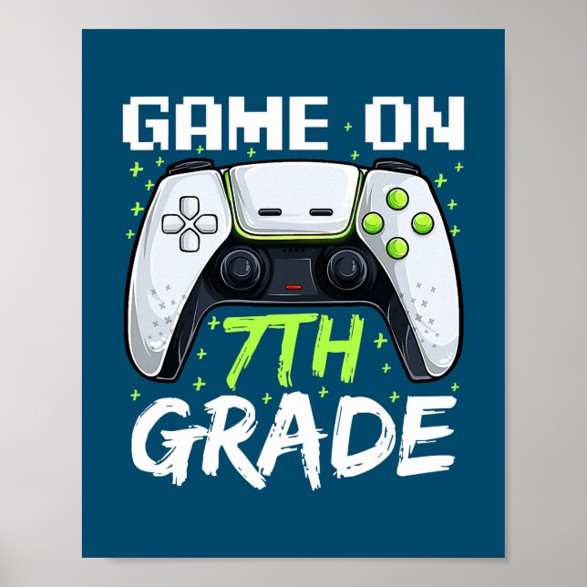 Poster Jeu En 7E Année Drôle Retour À L'École Joueurs Gar (Devant)