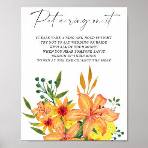 Poster Jeu floral de printemps : mets-lui la bague au doi