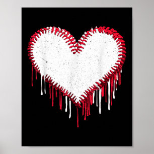 Poster Jeu mignon Jour Baseball Softball Coeur Drôle Spor
