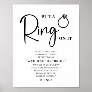 Poster Jeu minimaliste de Fête des mariées blanche noire