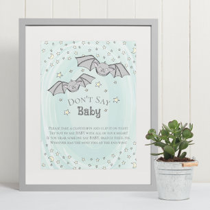 Poster Jeu Ne dis pas Bébé Chauve-Souris Bébé Menthe