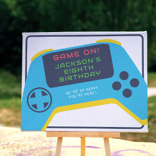 Poster Jeu On & Level Up Vidéo Jeu Garçon Anniversaire