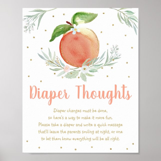 Poster Jeu Peach Gold Floral Diaper pensées (Devant)