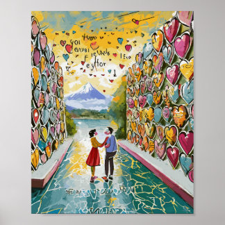 Poster Jeu poétique : Mur de poésie d'amour magnétique