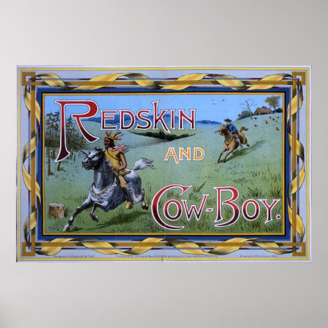 Poster Jeu Redskin et Cowboy 1897 (Devant)