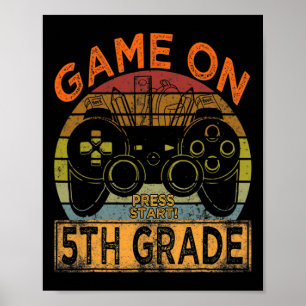 Poster Jeu Rétro Bienvenue en 5e année Byck à l'école G
