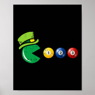 Poster Jeu Rétro Billard St Patricks Day 