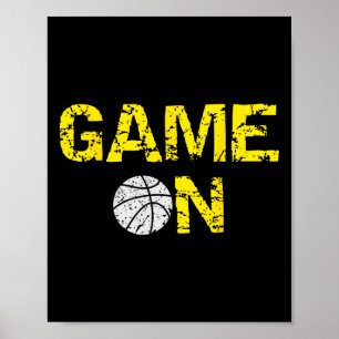 Poster Jeu Sur Basket; Blue Black Yellow Gold Team Co
