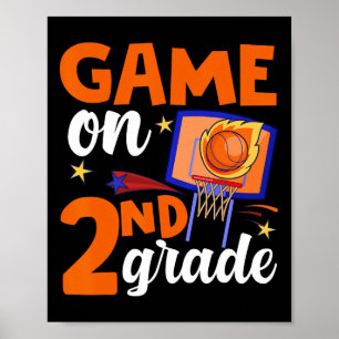Poster Jeu Sur Basketball De 2E Année Retour À L'École Ét