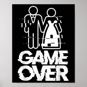Poster Jeu sur Glitch Bride Groom Drôle Mariage