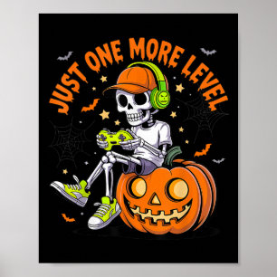 Poster Jeu vidéo amusant Halloween Skeleton Gamer Costume