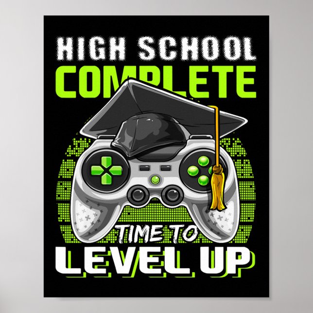 Poster Jeu Vidéo Complet de l'école Cadeau Graduation Sen (Devant)
