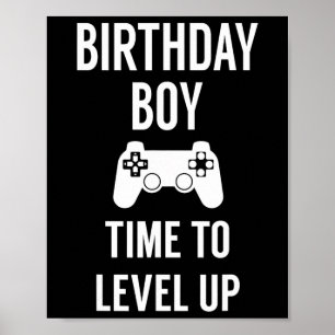 Poster Jeu Vidéo de garçon Anniversaire