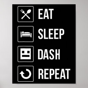 Poster Jeu vidéo de géométrie Sleep Dash Repeat Joueur 