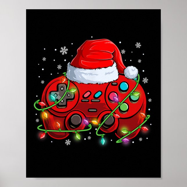 Poster Jeu Vidéo de Noël du jeu Santa Hat Lights Jeu (Devant)