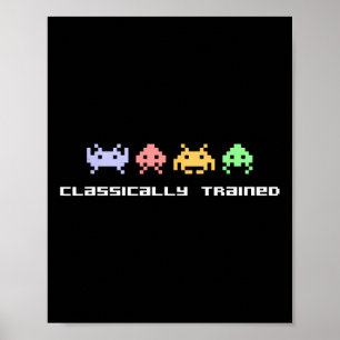 Poster Jeu vidéo envahisseurs extraterrestres formés clic
