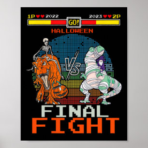 Poster Jeu vidéo Halloween T-rex Skeleton maman - Final