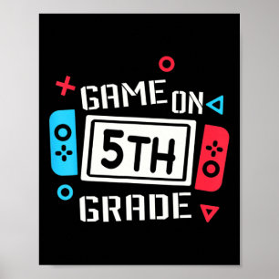 Poster Jeu vidéo sur l'équipe amusante de 5e année cinqui