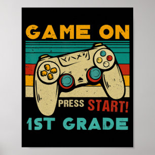 Poster Jeu vintage sur la presse Début 1ère classe Gamer 