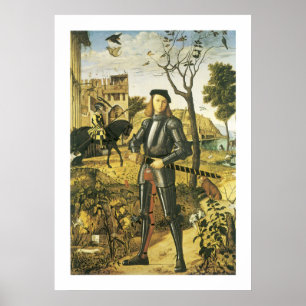 Poster Jeune Chevalier dans un paysage