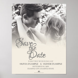 Poster Jeune couple de mariés en monochrome