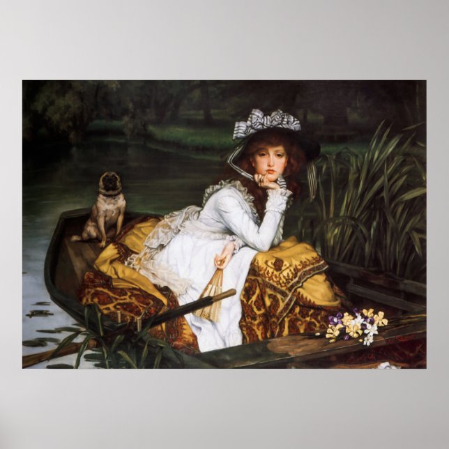 Poster Jeune dame en bateau par James Tissot (Devant)