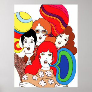 Poster Jeune des années soixante, partie vintage