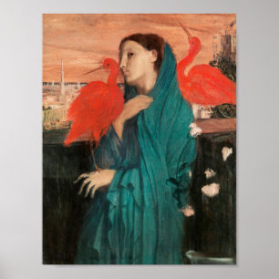 Poster Jeune femme avec Ibis, Degas