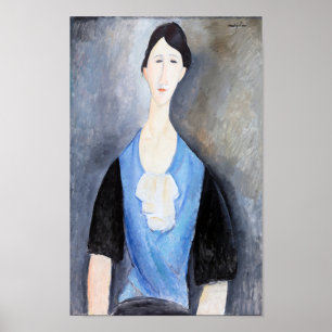 Poster Jeune femme en bleu, Modigliani