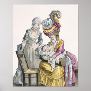 Poster Jeune femme en robe 'a la Levite' Allaitement
