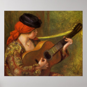 Poster Jeune femme espagnole avec une guitare de Pierre R