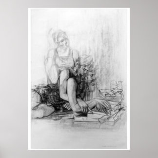 Poster jeune fille lisant un livre