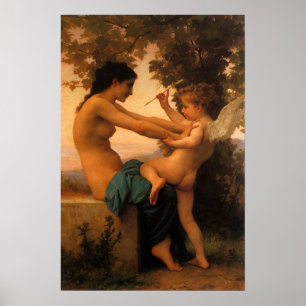 Poster Jeune Fille se défendant contre Cupidon par Bougue