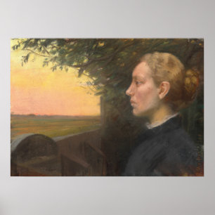 Poster Jeune fille Skagen par Ancher