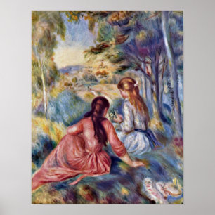 Poster Jeune Fille Sur Le Pré Par Pierre-Auguste Renoir