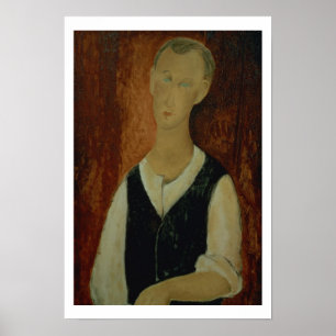 Poster Jeune homme avec un manteau noir, 1912 (huile sur 