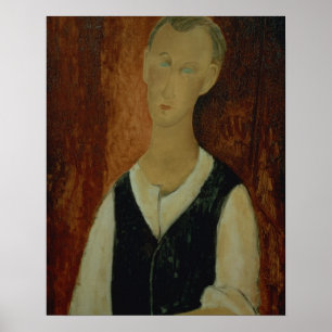 Poster Jeune homme avec un manteau noir, 1912 (huile sur
