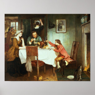 Poster Jeune James Watt jouant avec la vapeur