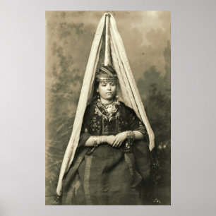 Poster Jeune mariée 1910 de Druze du Liban de bâti