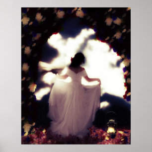 Poster Jeune mariée observant l'affiche de Portait