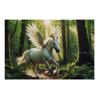 Poster Jeune Pegasus forestier