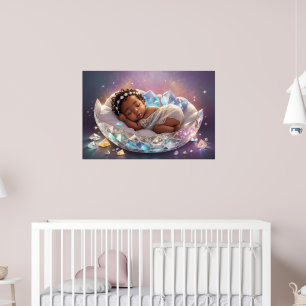 Poster Jeune princesse noire Nouveau-né Baby Girl Nursery